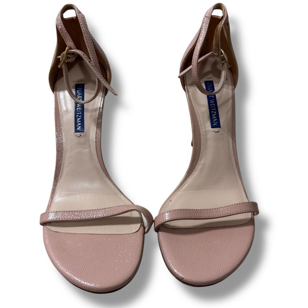 Stuart Weitzman Nudistsong Heels 7.5 Nude Minimal Strappy Event Night Out Style